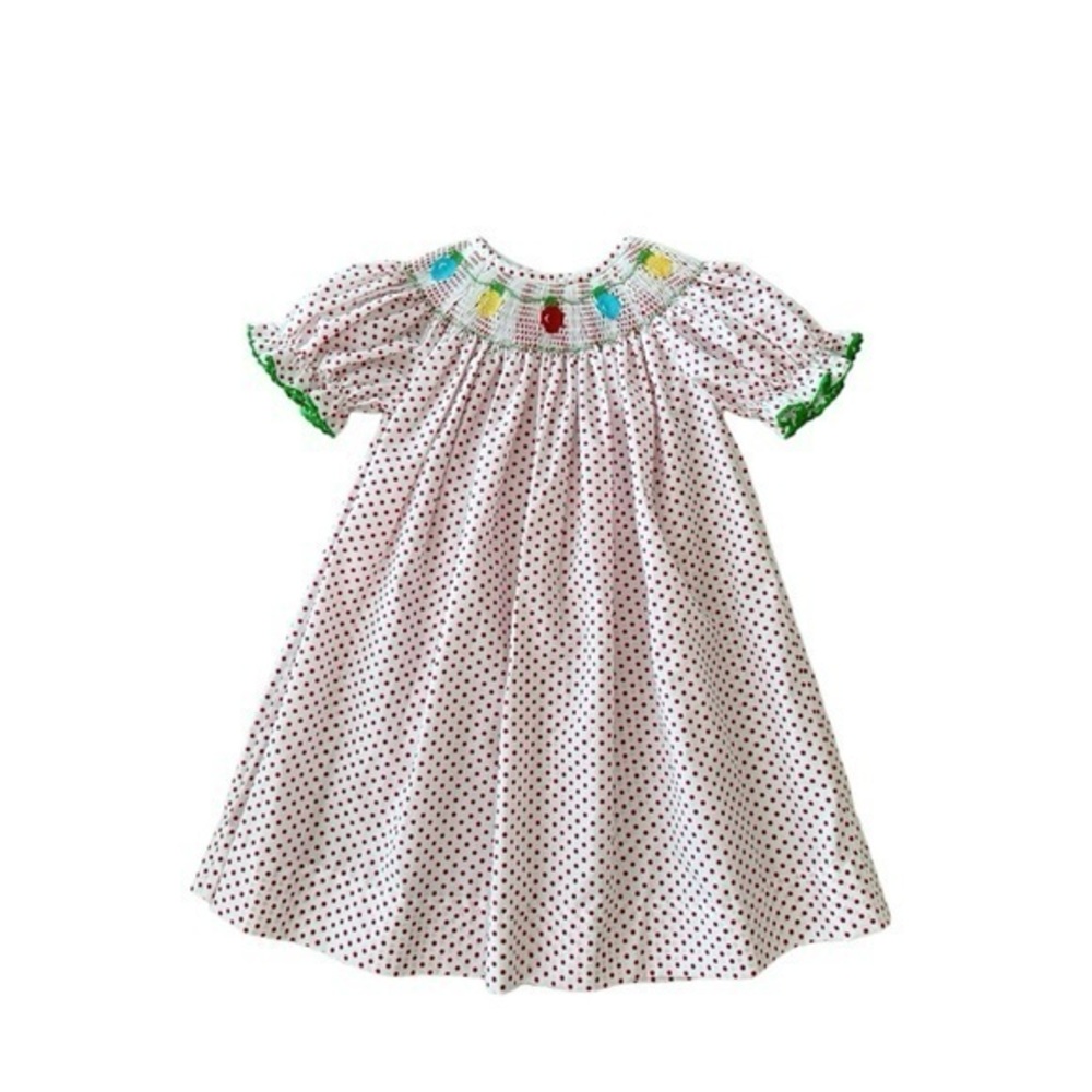 Southern Sunshine Toddler Girl Preppy Smocked Holiday Christmas Dress 18 Months